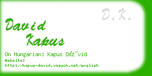 david kapus business card